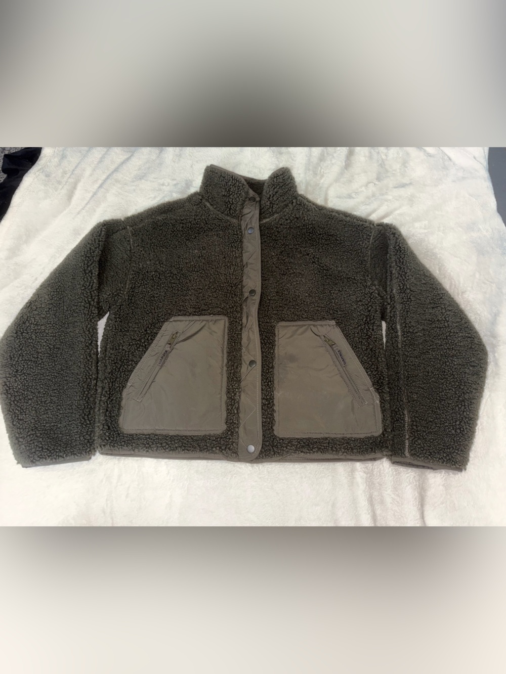 Women’s Cozy Sherpa Jacket - Olive Green